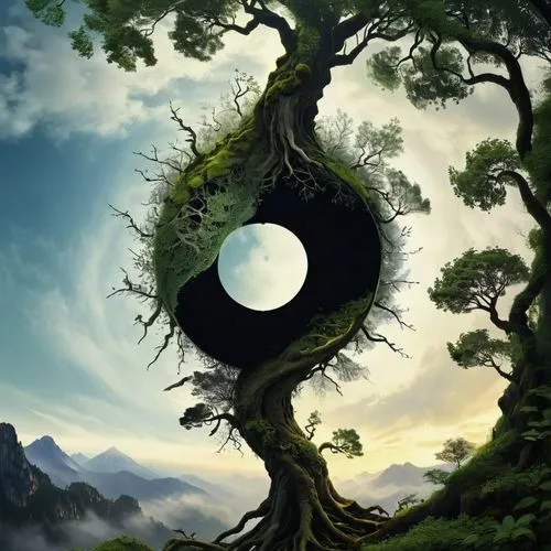 circle around tree,yinyang,koru,taoism,celtic tree,mother earth,Photography,Artistic Photography,Artistic Photography 06