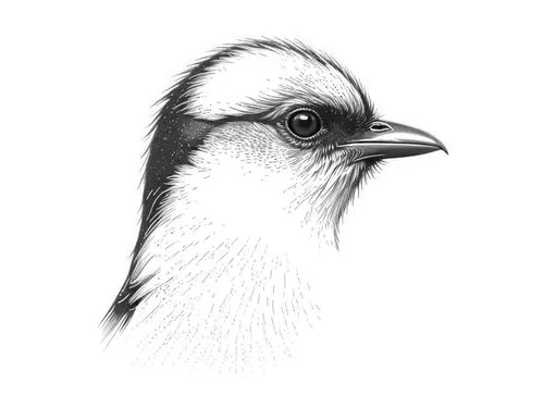 a drawing of a black and white bird,bird drawing,butcherbird,bird illustration,victoria crown pigeon,bird png,magpie,Design Sketch,Design Sketch,Rough Outline