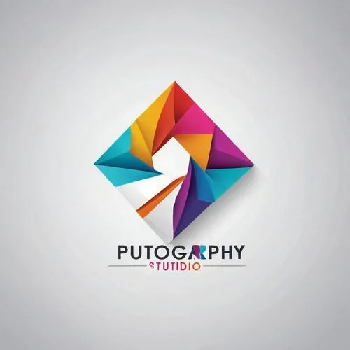 Design a photography studio logo, Bright colours, Discernible degree, Three - dimensional shape, White background,logodesign,turbographx,tutorship,fusion photography,logotype,vector graphics,photoperi