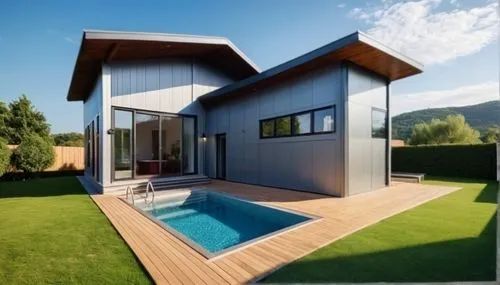 3d rendering,modern house,wooden decking,pool house,inverted cottage,wooden house,revit,house shape,passivhaus,cubic house,homebuilding,sketchup,modern architecture,render,folding roof,prefabricated,weatherboarding,timber house,chalet,weatherboard