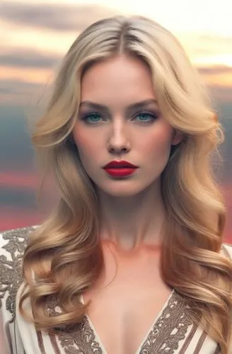 
 nude Beautiful swedish lgirl, full blond long hair, big green eyes, full red lips, misty sky,a woman with blonde hair and red lips wearing white top,derivable,edelsten,blonde woman,loboda,lopilato,j