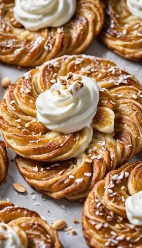 a tray with a lot of pastries on it,kanelbullar,apple pancakes,viennese waffles,kanellos,apple tart,rogel,Photography,General,Realistic