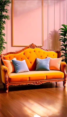 sofa,sofa set,soft furniture,sofa bed,couch,mid century sofa,defense,chaise lounge,sofa cushions,orange,gold-pink earthy colors,peach color,loveseat,settee,citrus,slipcover,yellow orange,furniture,3d background,3d render,Illustration,Japanese style,Japanese Style 03