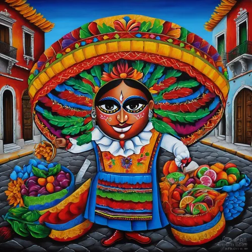 Mexican Street Vendor Painting By Pristine Cartera Turkus,mexican culture,la catrina,pandero jarocho,antigua guatemala,mexican tradition,nicaraguan cordoba,latin american food,peruvian women,mexican c