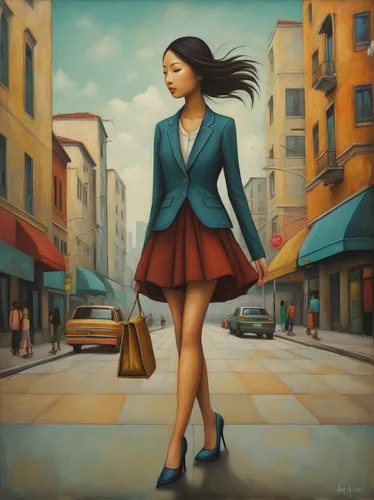 girl walking away,woman walking,woman shopping,girl in a long,a pedestrian,travel woman,bussiness woman,shopper,pedestrian,woman holding pie,girl with bread-and-butter,sprint woman,salesgirl,shopping icon,businesswoman,world digital painting,woman thinking,woman with ice-cream,stewardess,women fashion,Illustration,Abstract Fantasy,Abstract Fantasy 17