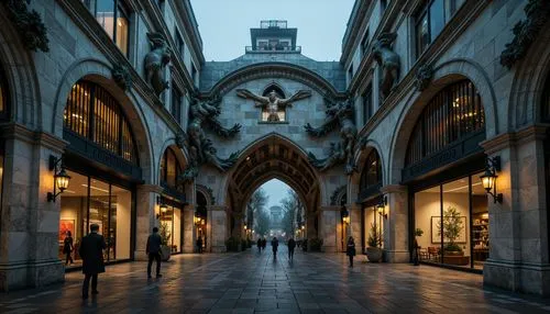 arcaded,eastcheap,galeries,leadenhall,archways,pointed arch,markale,paris shops,harrod,cathedrals,archway,notre dame,harrods,galleria,notredame de paris,neogothic,carreau,fleetstreet,archly,milan cathedral