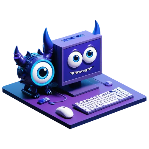 twitch logo,chat bot,computer icon,boobook owl,night administrator,twitch icon,emojicon,bot icon,computer freak,typing machine,desktop computer,desktop support,barebone computer,computer mouse,kids cash register,cybercrime,icon e-mail,lures and buy new desktop,malware,purple,Unique,3D,Isometric