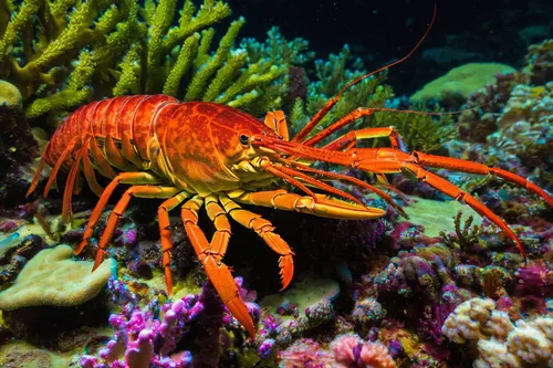 Write a poignant diary entry from the perspective of a spiny lobster, reflecting on the challenges of survival in a polluted coral reef.,spiny lobster,red cliff crab,american lobster,christmas island 