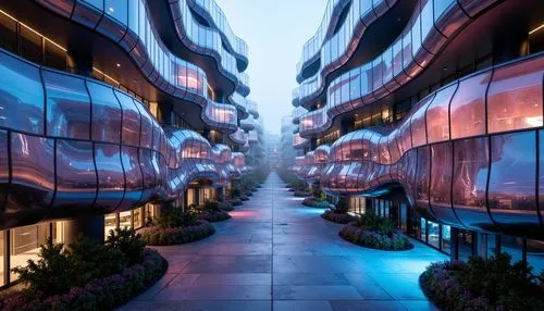 microdistrict,futuristic architecture,urbanworld,apartment block,luxehills,condos,sanlitun,apartment blocks,interlace,3d rendering,apartment complex,sky apartment,masdar,cityplace,render,futuristic landscape,fantasy city,skyways,streetscape,urban landscape