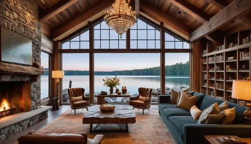 the cabin in the mountains,fire place,luxury home interior,keowee,lodge,family room,great room,livingroom,living room,fireplaces,rockbridge,laurentians,chalet,loft,beautiful home,contemporary decor,sitting room,amanresorts,cabin,moultonborough,Art,Classical Oil Painting,Classical Oil Painting 35