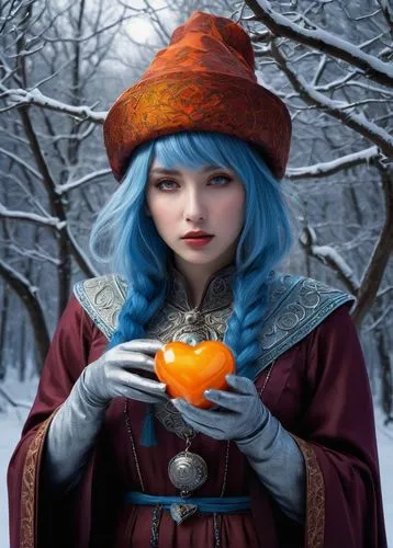 the snow queen,crystal ball-photography,winterblueher,snow white,fortuneteller,merryweather,befana,ball fortune tellers,fantasy picture,fairy tale character,fortune teller,fortune telling,suit of the snow maiden,winterberry,crystal ball,fantasy portrait,white rose snow queen,arkenstone,behenna,winter magic,Illustration,Paper based,Paper Based 01