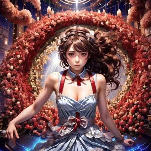 aerith,siero,shimei,sakura wreath,kumiko,diaochan,queen of hearts,eiko,angra,girl in a wreath,minako,fujiko,christmas angel,valentine background,hydrangea,japanese sakura background,flower fairy,persephone,wreath of flowers,ishtar