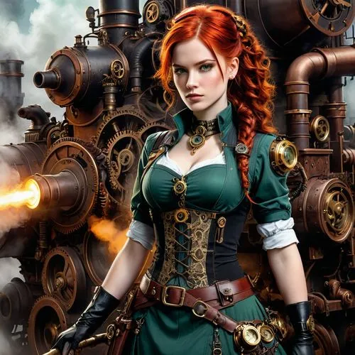 steampunk,steampunk gears,triss,aveline,machinist,romanoff,helsing,steamboy,trine,clockmaker,transistor,scotswoman,armourer,fantasy art,seamico,celtic queen,wilhelmine,ruadh,mechthild,etain,Illustration,Realistic Fantasy,Realistic Fantasy 25