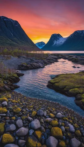 This little beach at the end of Bergsbotn in Senja happens to point in just the right direction for a Spring sunset but of course...,northern norway,norway coast,norway island,nordland,eastern iceland