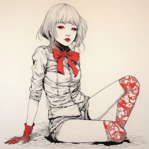 sakamaki,peko,takemi,tied up,saiko,piko,Illustration,Paper based,Paper Based 19