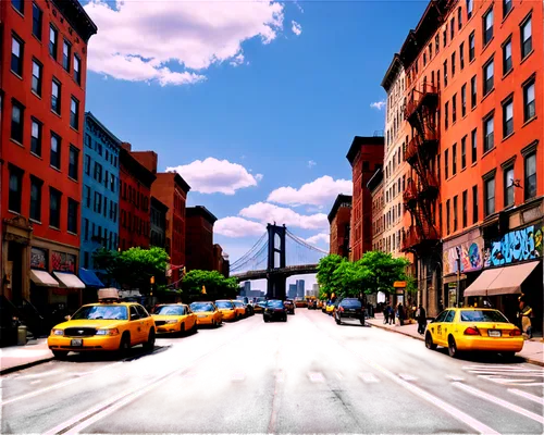 cartoon video game background,new york streets,meatpacking district,city scape,freewheelin,bowery,meatpacking,manhattan,harlem,streetscape,cloudstreet,newyork,streetscapes,greenpoint,sidestreet,queensbridge,yellow taxi,tribeca,colorful city,cityscapes,Art,Classical Oil Painting,Classical Oil Painting 24