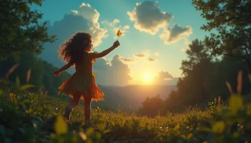 arrietty,little girl in wind,little girl fairy,thumbelina,fairies aloft,fantasy picture,Photography,General,Realistic