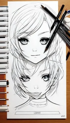 change everything white for black,eyes line art,pencil frame,pen drawing,to draw,line-art,pencil art,mechanical pencil,copic,pencil lines,camera drawing,girl drawing,scribble lines,black pencils,anime