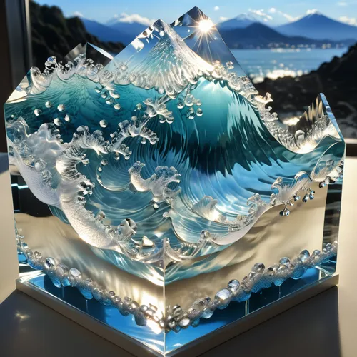 glass sphere,crystal glass,water cube,glass ornament,glass vase,glass painting,ice crystal,water glace,glass series,japanese wave paper,water waves,ice landscape,glass ball,sea water splash,glass yard ornament,glass decorations,water display,water splash,plexiglass,water glass,Photography,General,Realistic