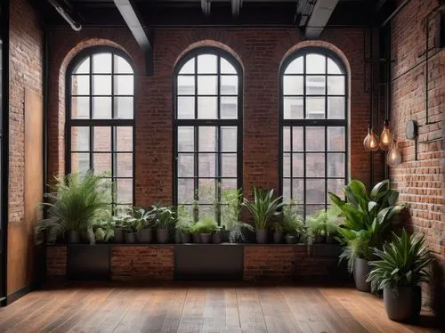 wooden windows,loft,window frames,lofts,indoor,big window,sunroom,row of windows,hallway space,window with shutters,wood window,ventanas,atriums,house plants,old windows,3d rendering,conservatory,houseplants,window front,window,Illustration,Retro,Retro 24