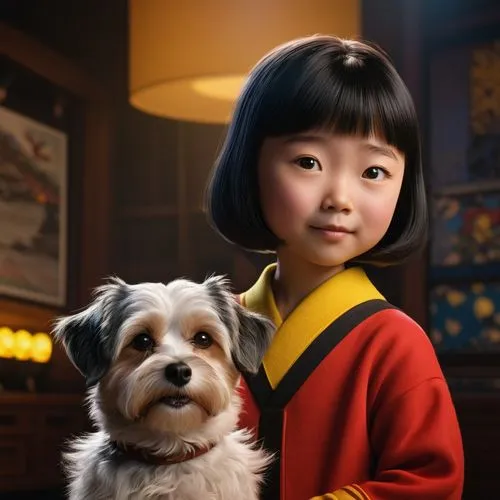 girl with dog,laika,hanbok,boy and dog,zhiyuan,miko,yimou,hiro,mulan,suzong,yukiko,mizoguchi,yanji,shih,osita,syla,shihmen,jinchuan,honden,mamozai,Illustration,Children,Children 05