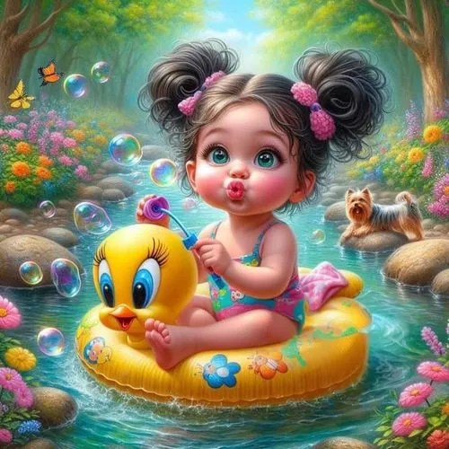 this is an image of a little girl floating on a rubber duck,duckling,rubber ducks,rubber duckie,children's background,paciello,cute cartoon image,rubber duck,young duck duckling,bathing fun,ducky,cute