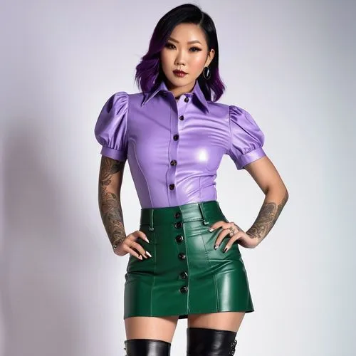 kimora,latex,su yan,purple background,purple,yuhua,Photography,General,Realistic