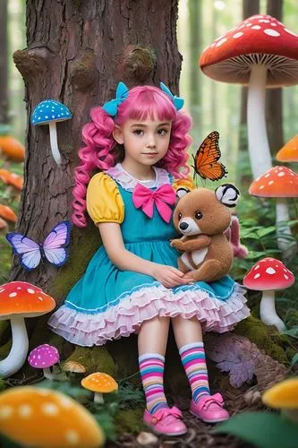 fairy forest,fairy village,fairy house,fairy world,little girl fairy,fairyland,fae,mushroom landscape,satori,wonderland,doll kitchen,dollfus,forest mushroom,garden fairy,soffiantini,forest mushrooms,happy children playing in the forest,forest floor,handmade doll,pamyu,Illustration,American Style,American Style 12