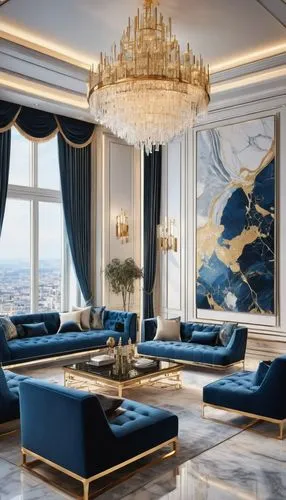 luxury home interior,great room,opulently,opulent,opulence,ornate room,interior decoration,livingroom,luxurious,sitting room,living room,penthouses,luxury property,interior decor,interior design,blue room,baccarat,modern decor,family room,apartment lounge,Unique,Design,Blueprint