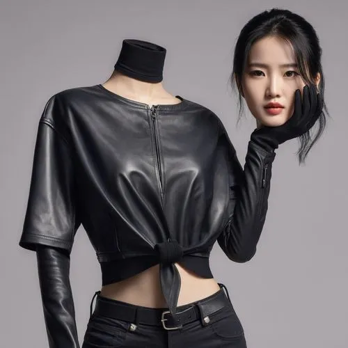 刘亦菲，皮衣,bnt,yifei,yijin,black leather,heungseon,pleather,woori,zhu,leatherette,yves,minjung,hyoon,hyang,leather,jiyun,dkny,chonnam,yeon,gorani,qieyun,Photography,General,Realistic