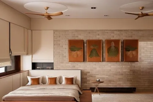 contemporary decor,stucco ceiling,stucco wall,modern decor,wall plaster,modern room,interior modern design,interior decor,interior decoration,ceiling-fan,concrete ceiling,bedroom,wall decoration,almond tiles,wall lamp,sleeping room,wall panel,wall decor,guest room,sand-lime brick,Photography,General,Realistic