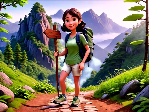 hiker,trekking poles,kratt,trekking,madagascan,paleobotanist,adventurer,menehune,backpackers,agnes,backpacker,aventures,landtroop,wander,backpacking,adventuress,adventure,venturer,expeditions,hiking,Unique,3D,3D Character