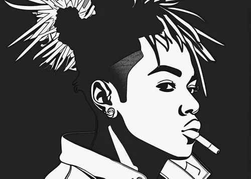 vector art,vector illustration,vector graphic,punk design,pompadour,punk,vector image,mohawk hairstyle,mohawk,spike,alfalfa,adobe illustrator,pop art style,vector design,rockabella,popart,khalifa,wiz,digital drawing,caricaturist,Illustration,Black and White,Black and White 04