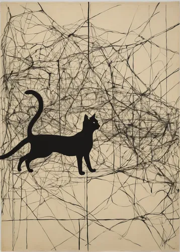 cat line art,neurons,cat drawings,neural pathways,vintage cats,geometrical animal,tangle,cat frame,matruschka,chalk outline,drawing cat,vintage cat,tangle-web spider,cat-ketch,neural network,the cat,wire entanglement,cat vector,frame drawing,geometrical cougar,Conceptual Art,Oil color,Oil Color 15