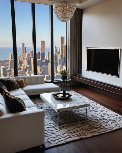 modern living room,penthouses,living room modern tv,apartment lounge,livingroom,living room,modern minimalist lounge,modern decor,contemporary decor,tishman,interior modern design,minotti,modern room,family room,chicago skyline,sky apartment,great room,luxury home interior,tv cabinet,furnished,Conceptual Art,Oil color,Oil Color 17