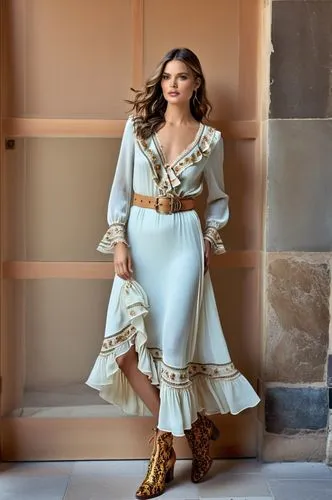 Fashion show ,woman in a white dress and heels standing by the wall,netrebko,tahiliani,filipiniana,hadise,angham,mastani,Photography,General,Realistic