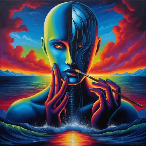 lateralus,neon body painting,singularity,welin,hypersea,bodypainting,aquarian,prog,satriani,atlantico,the vessel,miracleman,polara,illusion,bodypaint,vessel,atlantik,geist,subaquatic,sea god,Illustration,Realistic Fantasy,Realistic Fantasy 25