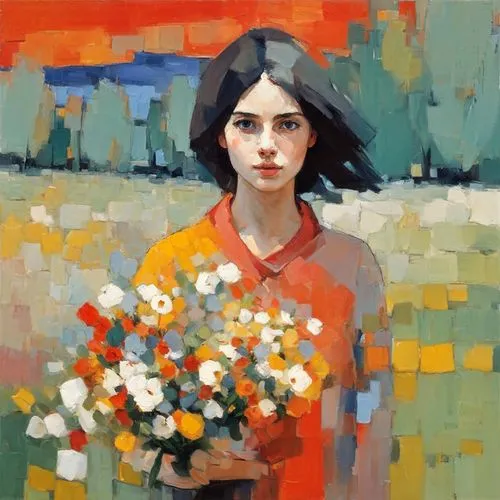 girl in flowers,girl picking flowers,girl in the garden,beautiful girl with flowers,portrait of a girl,young woman,holding flowers,orange blossom,with a bouquet of flowers,bouquet of flowers,girl in a wreath,bouquets,girl with cloth,fiori,girl portrait,flower girl,scattered flowers,girl in cloth,flower bouquet,kahila garland-lily