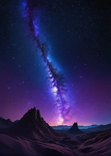 purple landscape,the milky way,milky way,alien planet,galaxy,planet alien sky,space art,alien world,astronomy,milkyway,night sky,the night sky,badlands,galaxy collision,exoplanet,nothern lights,starscape,cosmos,nightsky,meteor,Conceptual Art,Oil color,Oil Color 05