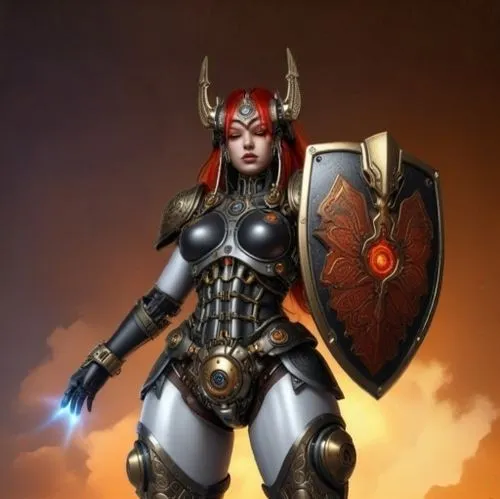 a very pretty looking woman in a armor,female warrior,barda,demona,thundra,yavana,everquest