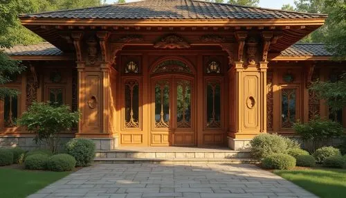 persian architecture,pergola,pavillion,khasavyurt,iranian architecture,gazebo,orangery,pavilion,house entrance,garden door,entranceway,garden elevation,quasr al-kharana,wood gate,asian architecture,porch,wooden facade,entryway,wooden roof,wooden house,Photography,General,Realistic