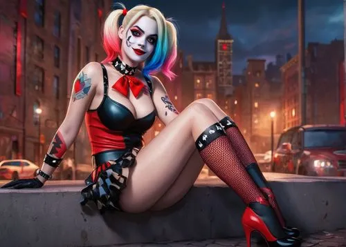 harley quinn,harley,bodypaint,killer doll,bodypainting,harlequin,femme fatale,body painting,stiletto,neo-burlesque,cosplay image,queen of hearts,rockabella,bad girl,sexpuppe,super heroine,neon body painting,cosplayer,fantasy woman,cruella,Unique,3D,3D Character