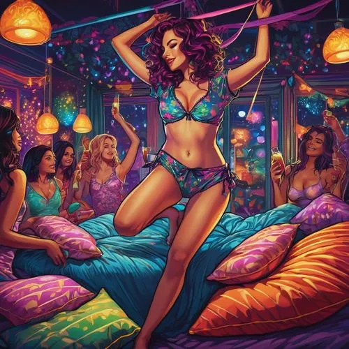 go-go dancing,neo-burlesque,tantra,stripper,nightclub,psychedelic art,showgirl,burlesque,neon carnival brasil,nightlife,belly dance,tapestry,pin-up girls,disco,cd cover,fantasy art,fantasy woman,neon candies,retro women,samba deluxe,Illustration,Realistic Fantasy,Realistic Fantasy 25