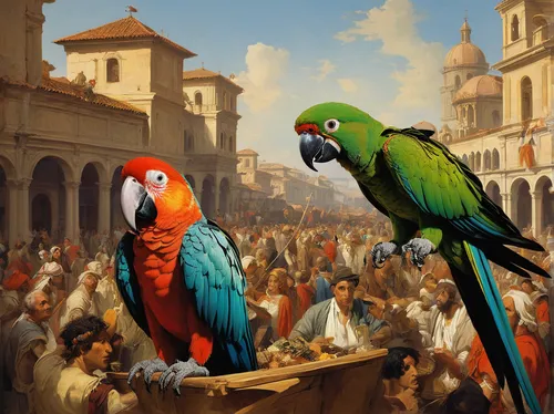 macaws of south america,passerine parrots,parrots,parrot couple,couple macaw,rare parrots,south american parakeet,macaws,golden parakeets,macaw,sun conures,scarlet macaw,edible parrots,parakeets,macaws blue gold,colorful birds,conure,light red macaw,sun parakeet,beautiful macaw,Art,Classical Oil Painting,Classical Oil Painting 40