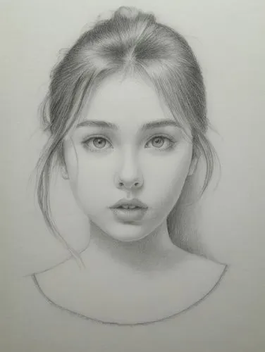 一位女生，衬衫,a drawing of a young woman with very short hair,girl drawing,girl portrait,graphite,silverpoint,portrait of a girl,pencil and paper,Illustration,Black and White,Black and White 30