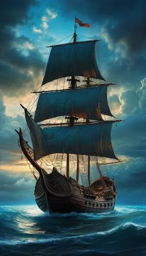 sea sailing ship,sail ship,sailing ship,galleon,whaleship,caravel,Conceptual Art,Fantasy,Fantasy 05