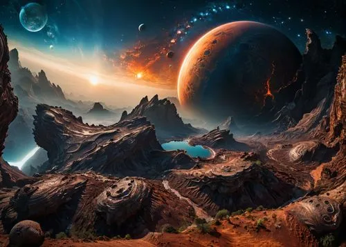 alien planet,alien world,fantasy landscape,futuristic landscape,planet eart,badland,planet alien sky,terraformed,extrasolar,planetoid,primordia,terraforming,fractal environment,planetary,panspermia,fantasy picture,fire planet,exoplanet,planetout,lunar landscape,Photography,General,Fantasy