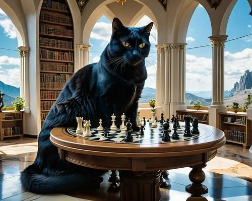 chess,chess player,play chess,cat european,chessmaster,chess game,pitchess,alekhine,blacksad,katzen,melanism,bubastis,chigorin,ivanchuk,bulgakov,chessbase,karpov,checkmated,thunderclan,kramnik,Conceptual Art,Fantasy,Fantasy 07