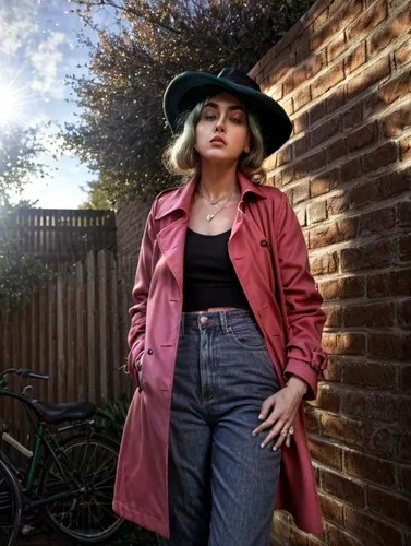 leather hat,woman in menswear,pink hat,retro woman,beret,jacket,blogger icon,menswear for women,rosa bonita,retro women,green jacket,pink lady,bolero jacket,paloma,the hat of the woman,album cover,coat,high sun hat,trench coat,the hat-female