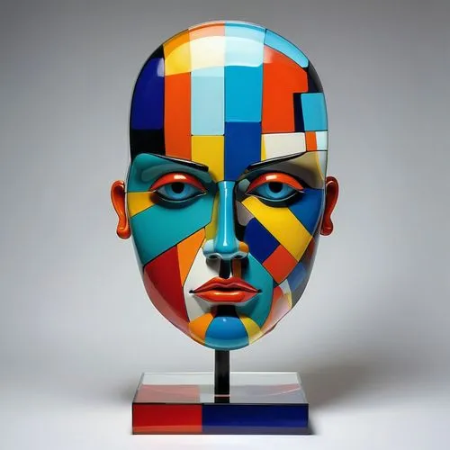 mondrian,multicolor faces,cubist,hirst,human head,mondriaan,Art,Artistic Painting,Artistic Painting 45